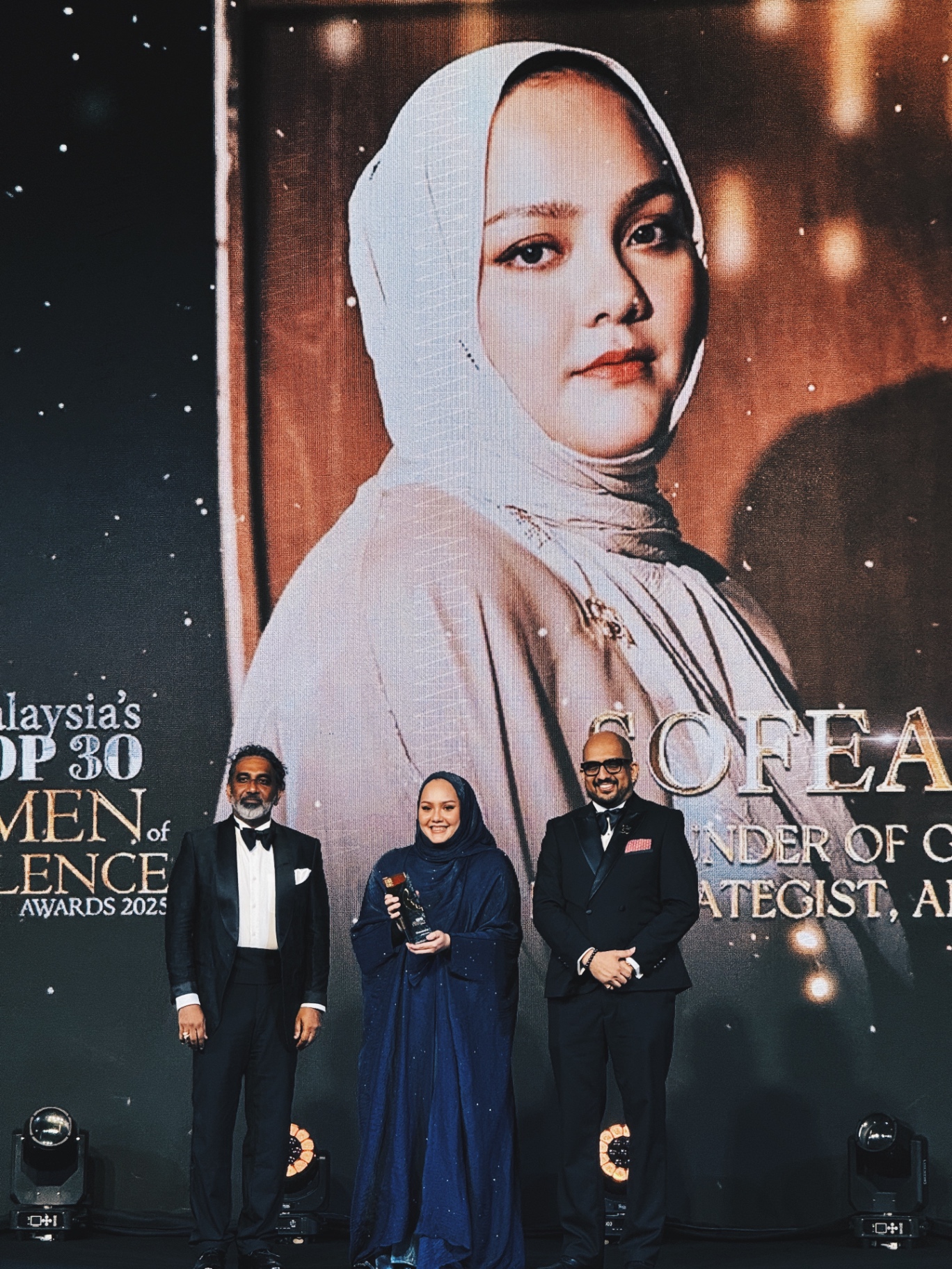 Sofea Mastan receiving Malaysia's Top 30 Women of Excellence Award 2025